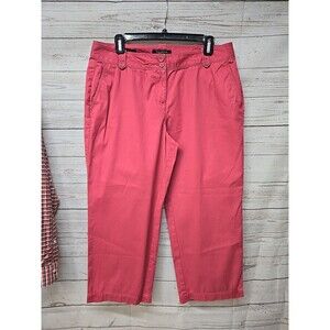 Talbots Women's Dark Pink Signature Stretch Cotton Cropped Pants Size 10P Petite